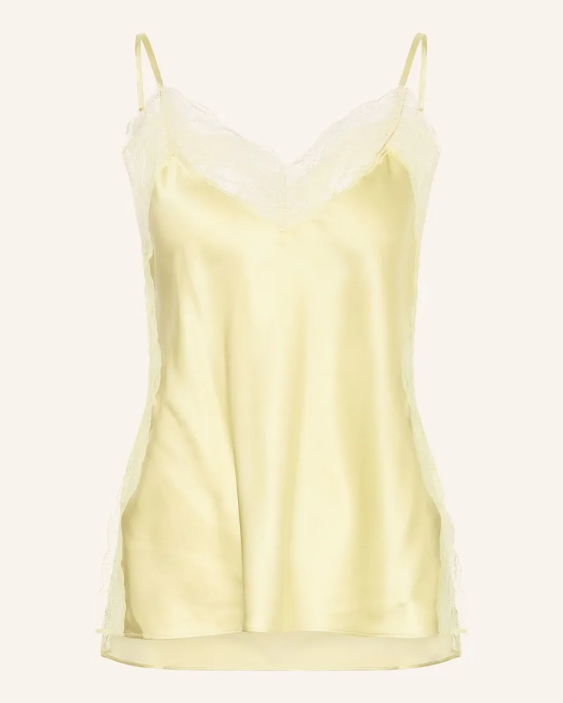 Veronica Beard Satintop Johanan Mit Seide Und Spitze gruen Hellgrün