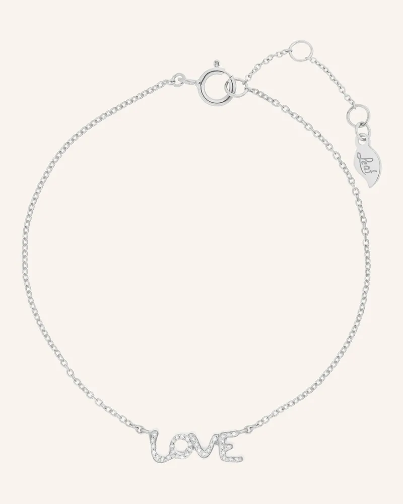 Leaf Armband Tiny Love Aus 14 Karat Weißgold Mit Diamanten silber Weissgold