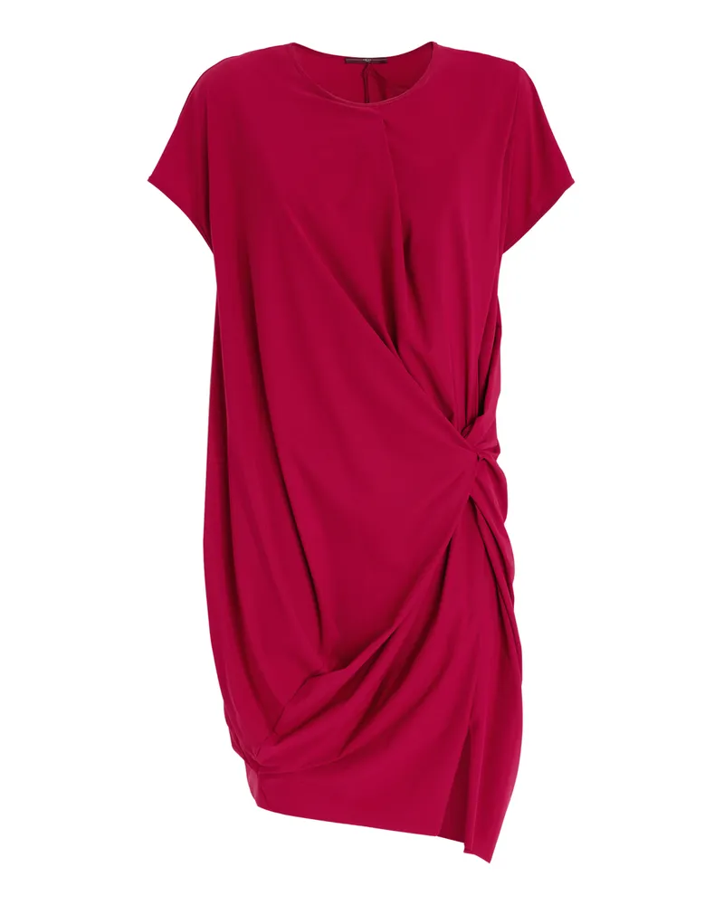 HIGH Kleid Delighful - Runder Ausschnitt. Kurze Flügelärmel. Seitliche Schleife rot Rot