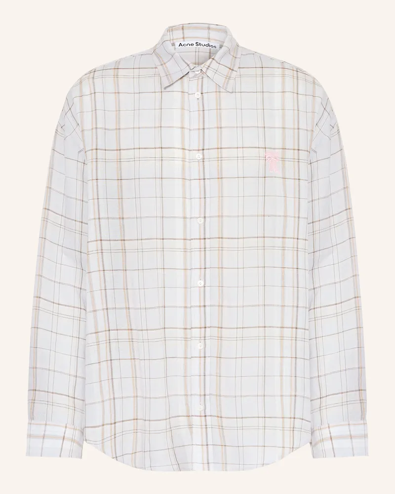 Acne Studios Hemd Comfort Fit mit Glitzergarn Creme