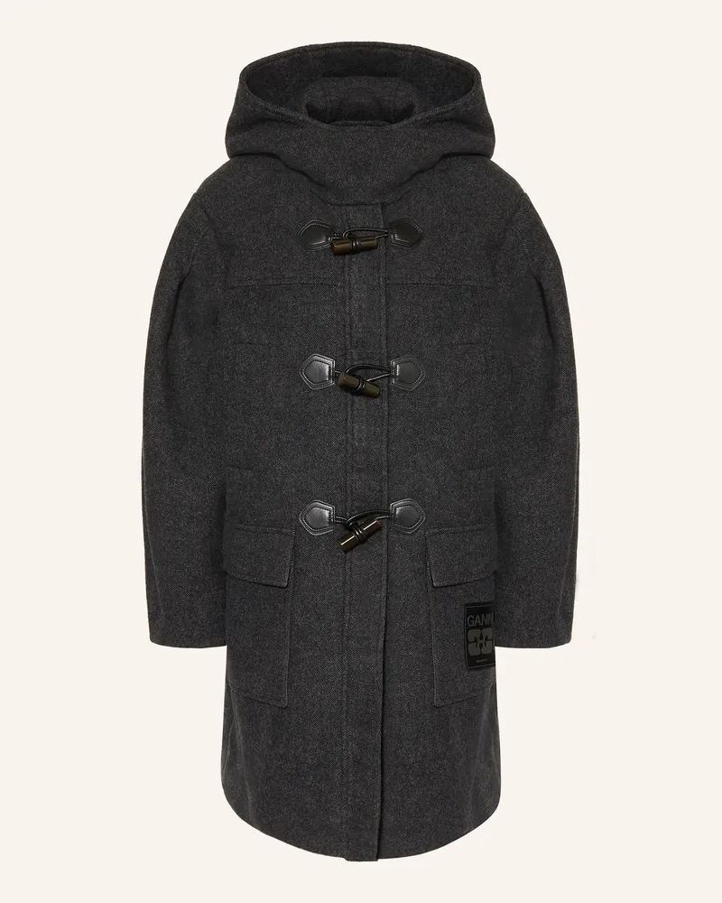 Ganni Dufflecoat schwarz Dunkelgrau