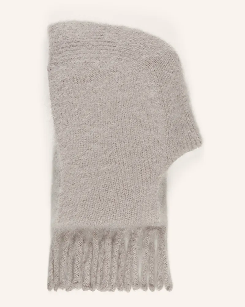 Acne Studios Mohair-Schal mit Kapuze Hellgrau