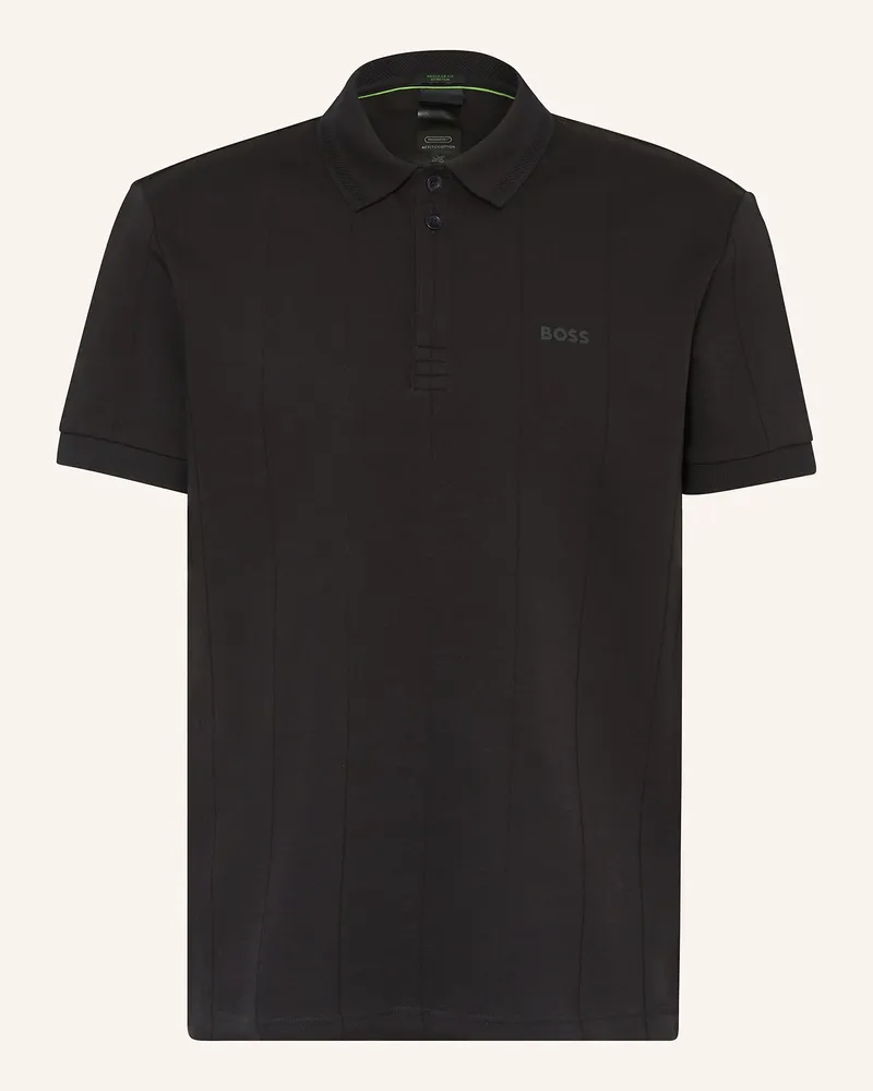 HUGO BOSS Jersey-Poloshirt PADDY CURVED Regular Fit Schwarz