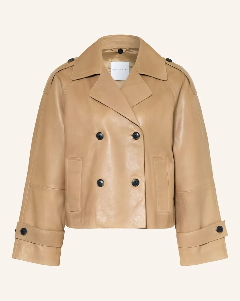 RINO & PELLE Cropped-Trenchcoat aus Leder Hellbraun