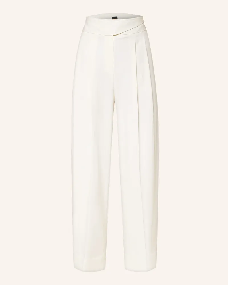 HUGO BOSS Marlenehose Talily weiss Ecru