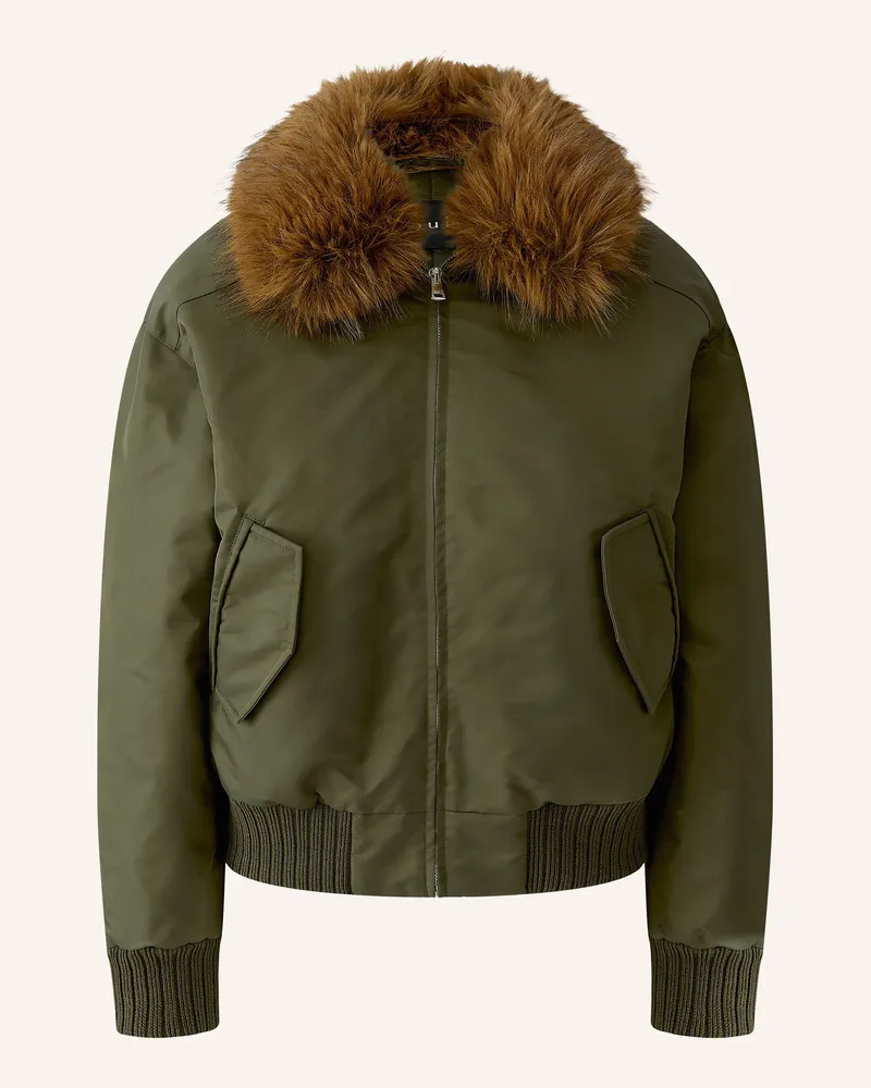 Oui  Blouson Mit Abnehmbarem Kunstfell-Kragen gruen Khaki