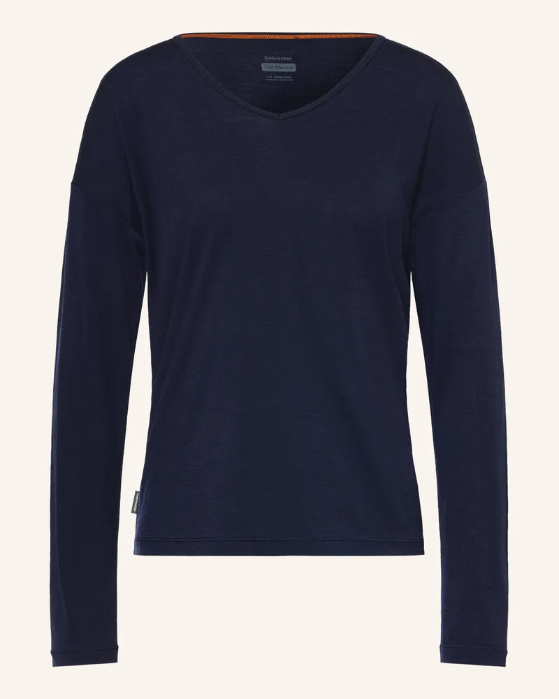 Icebreaker Funktionsshirt Merino 150 Lodge Aus Merinowolle blau Dunkelblau