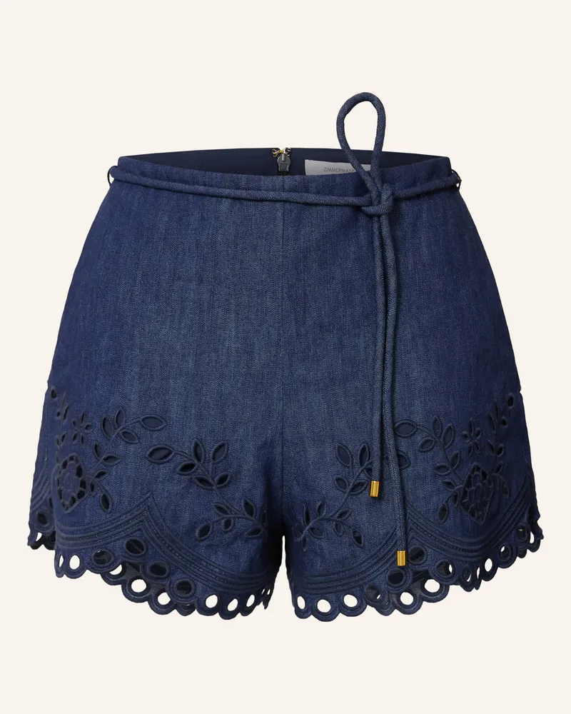 Zimmermann Jeansshorts Mahon Mit Lochspitze blau Ink