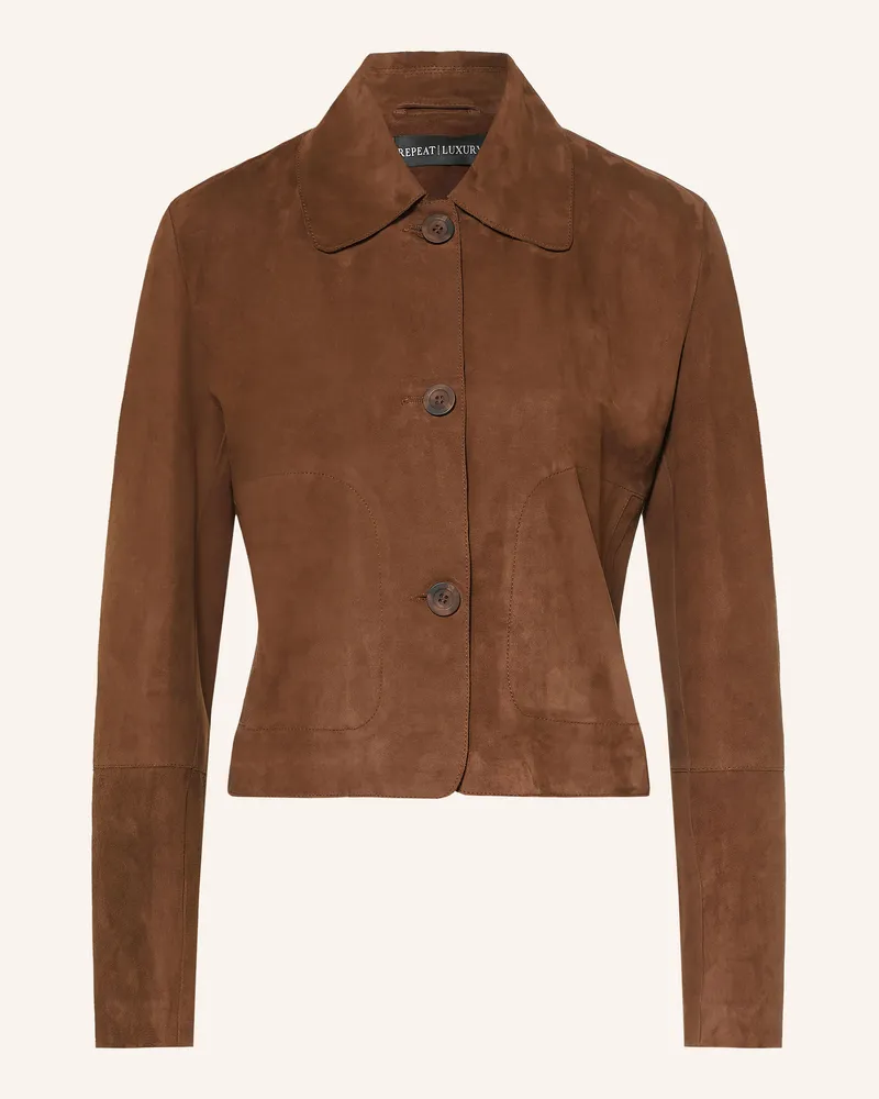 Repeat Lederjacke braun Dunkelbraun