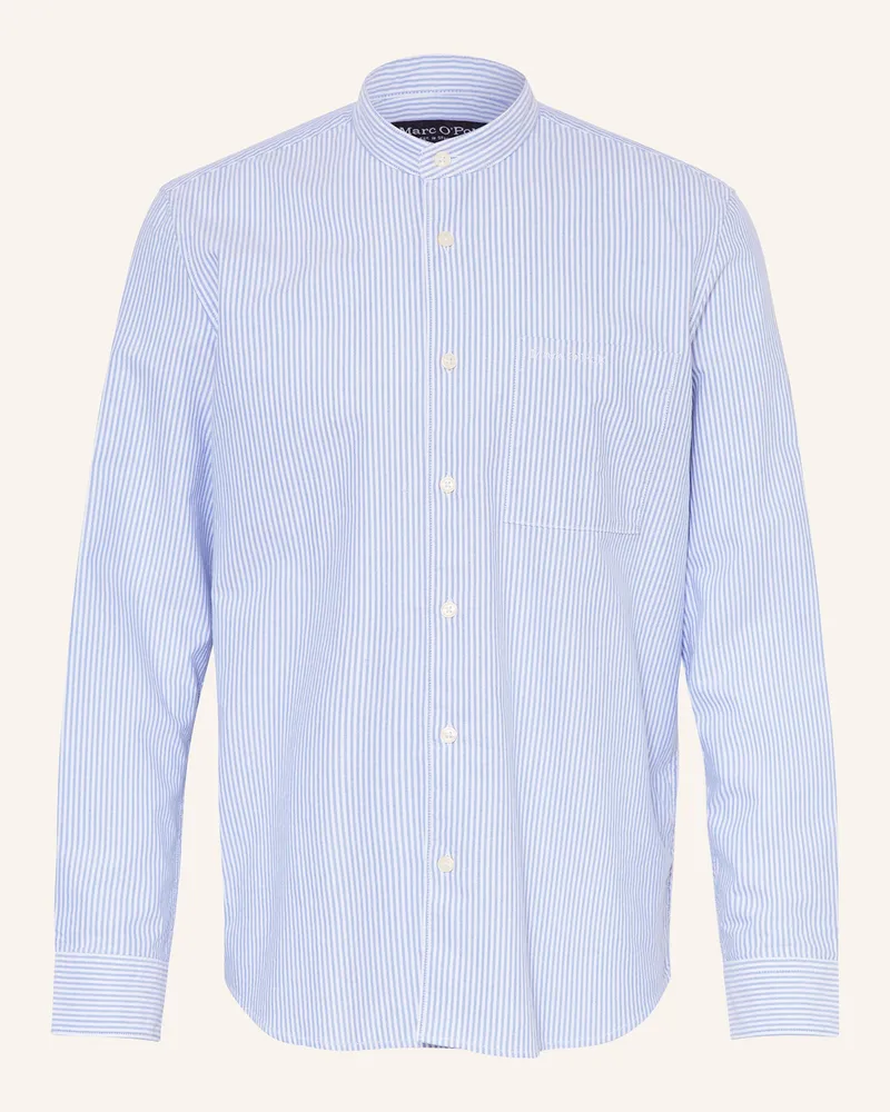 Marc O'Polo Hemd Regular Fit blau Weiss