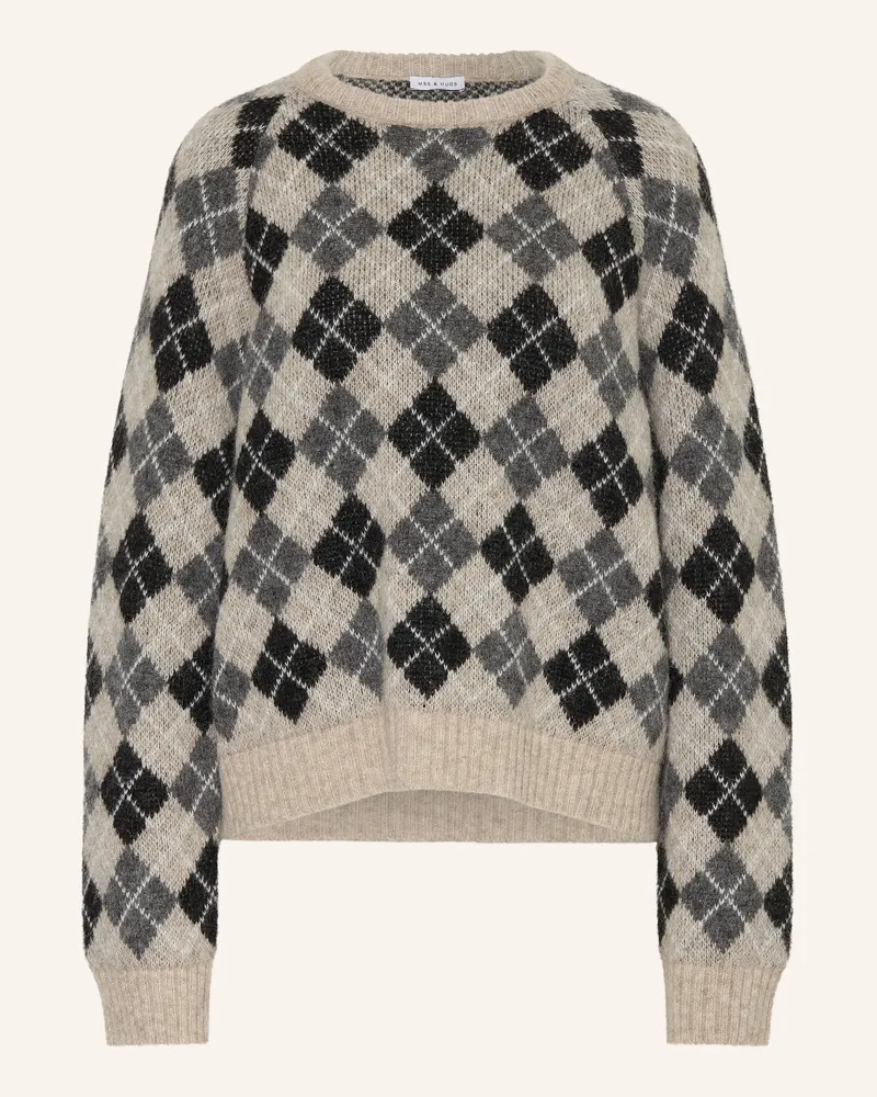 Mrs & HUGS Pullover Mit Alpaka beige Beige