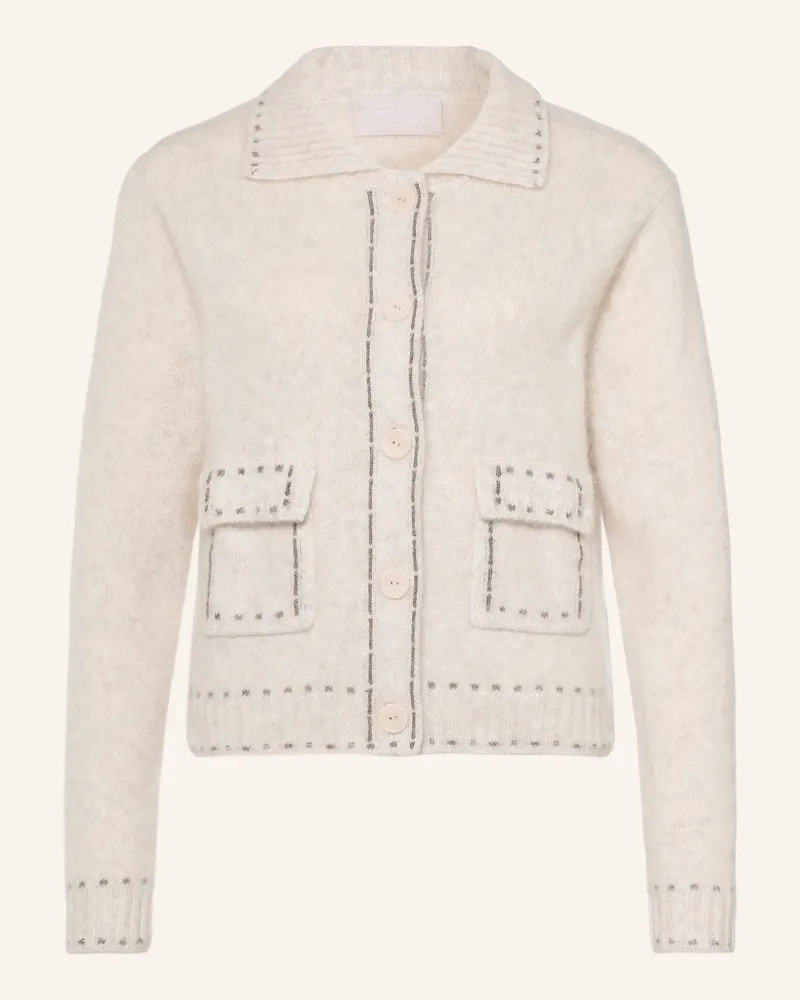 hemisphere Strickjacke Mit Cashmere weiss Creme