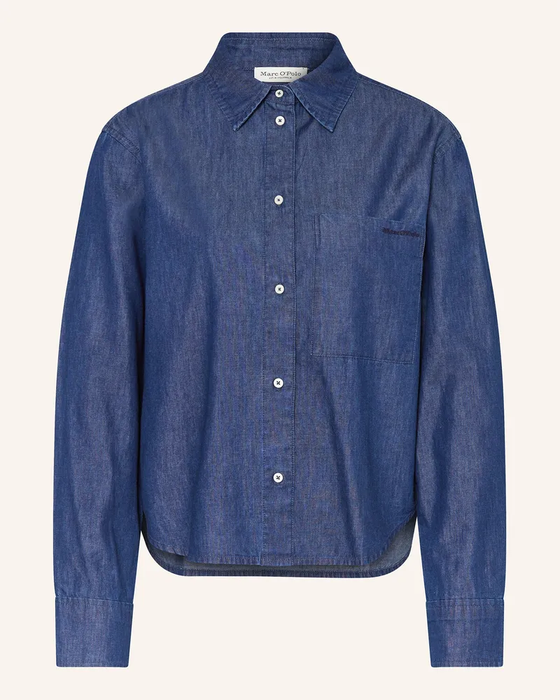 Marc O'Polo Hemdbluse in Jeansoptik Dunkelblau