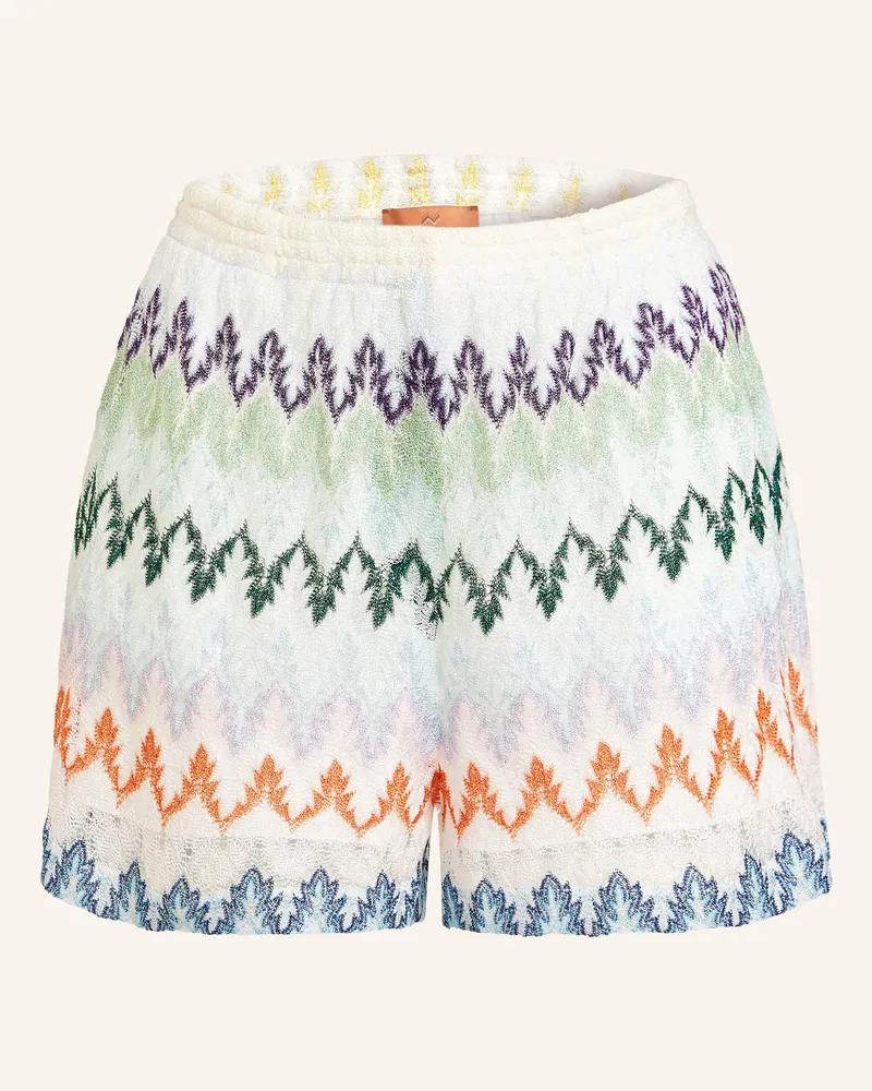 Missoni Strickshorts Mit Glitzergarn weiss Hellblau