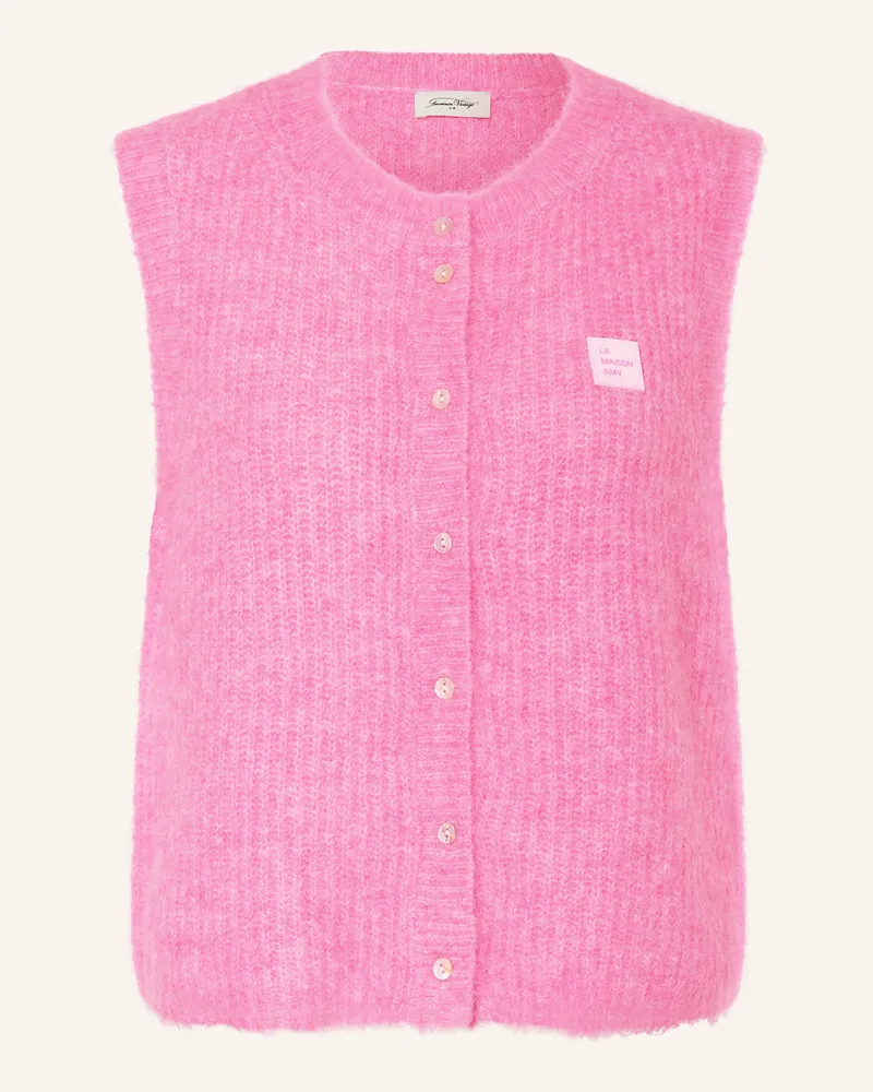 American Vintage Strickweste East Mit Alpaka lila Pink