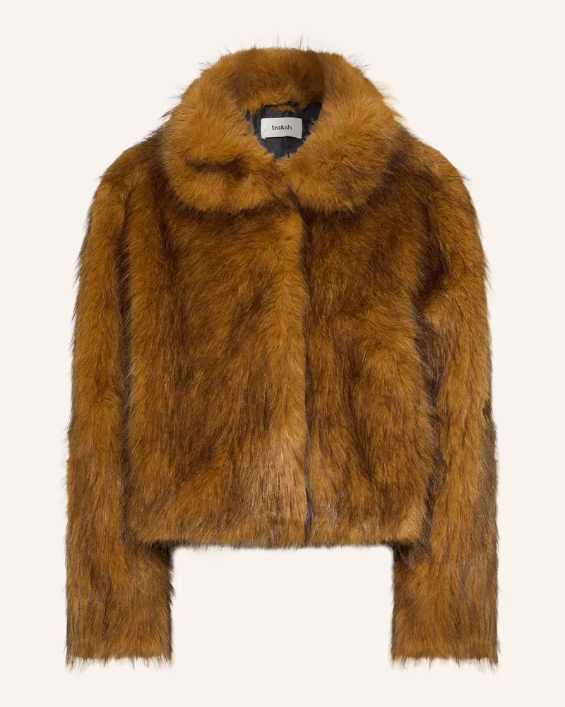 ba&sh Kunstfell-Jacke Lendy braun Cognac