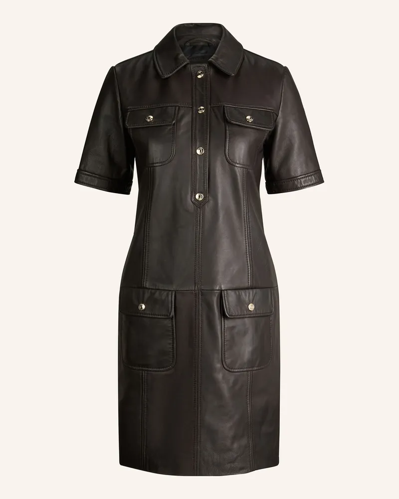 JOOP! Lederkleid braun Dunkelbraun