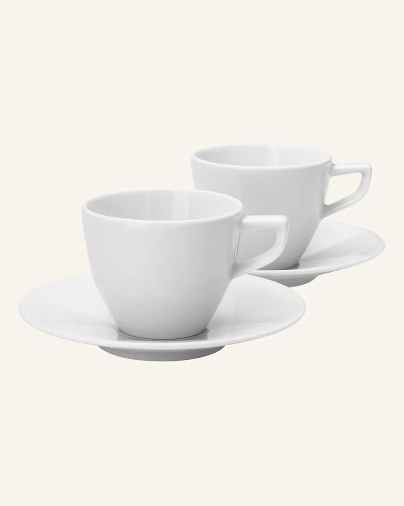 JOOP! 2er-Set Espressotassen SINGLE CORNFLOWER mit Untertasse Weiss