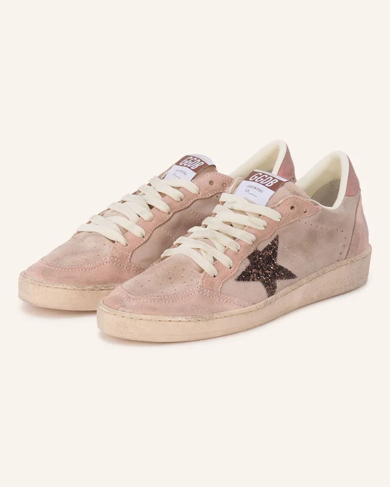 Golden Goose Sneaker Ball Star Mit Schmucksteinen rosa Rosé