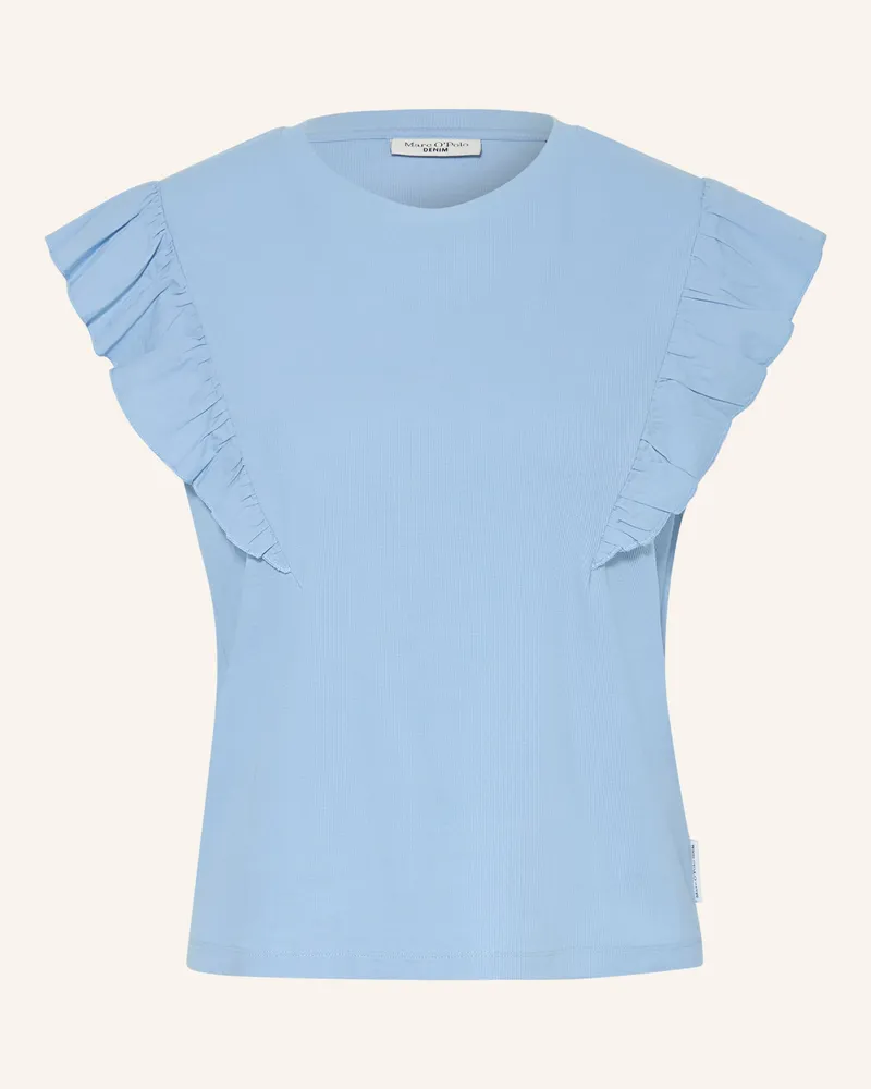 Marc O'Polo Top Mit Rüschen blau Hellblau