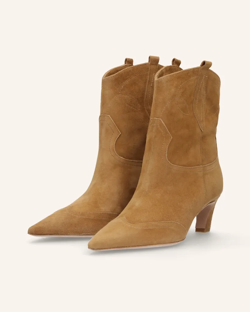 Thea Mika Cowboy Boots Cognac