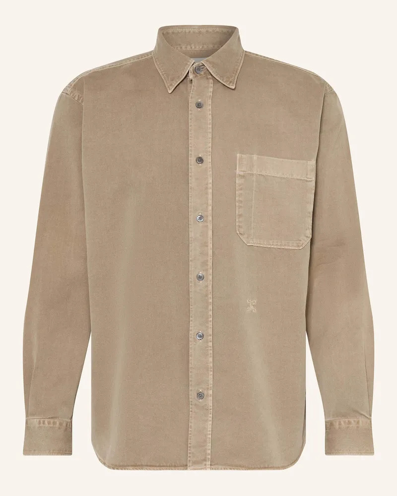 Closed Hemd Relaxed Fit Braun