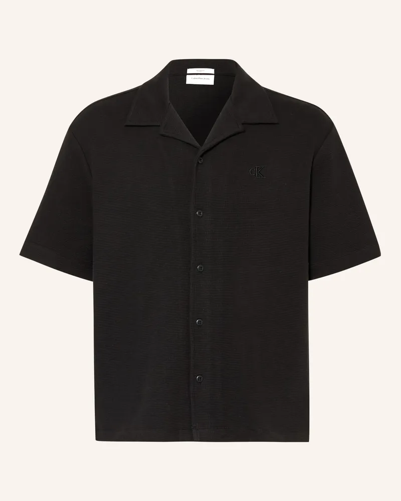 Calvin Klein Resorthemd Relaxed Fit schwarz Schwarz