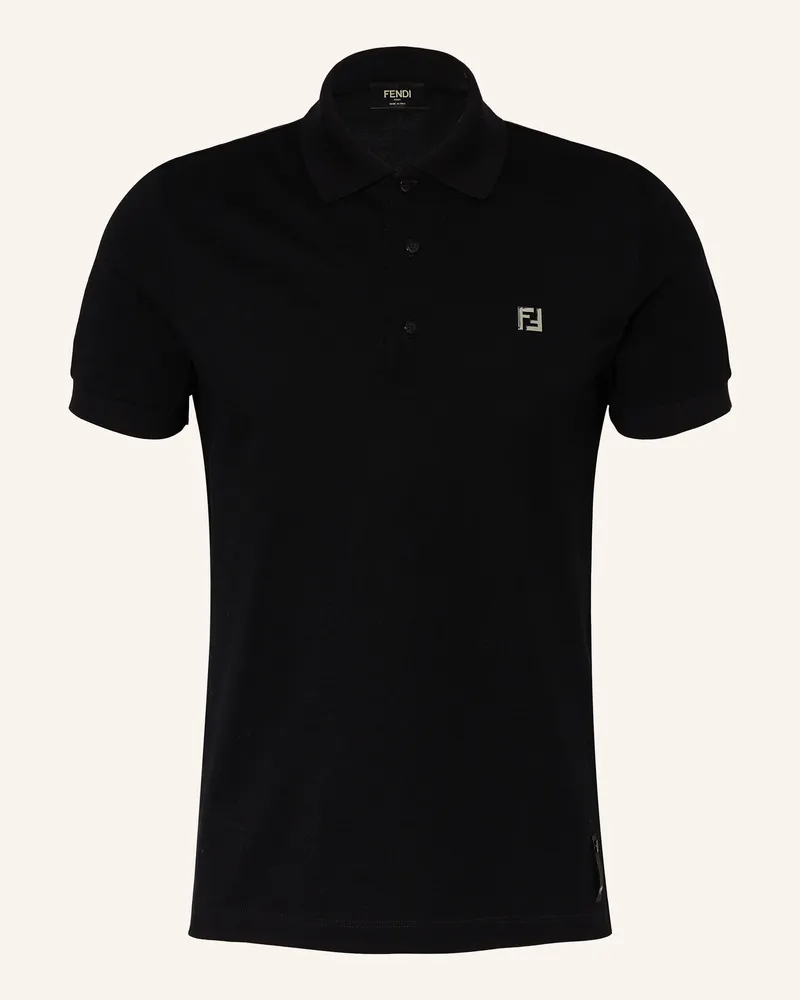 Fendi Piqué-Poloshirt Regular Fit schwarz Schwarz