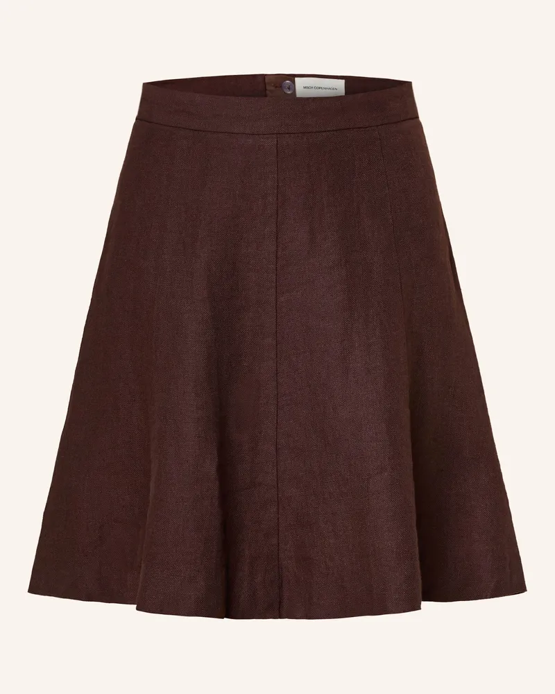 MOSS COPENHAGEN Leinenrock Mschnaira Claritta braun Dunkelbraun