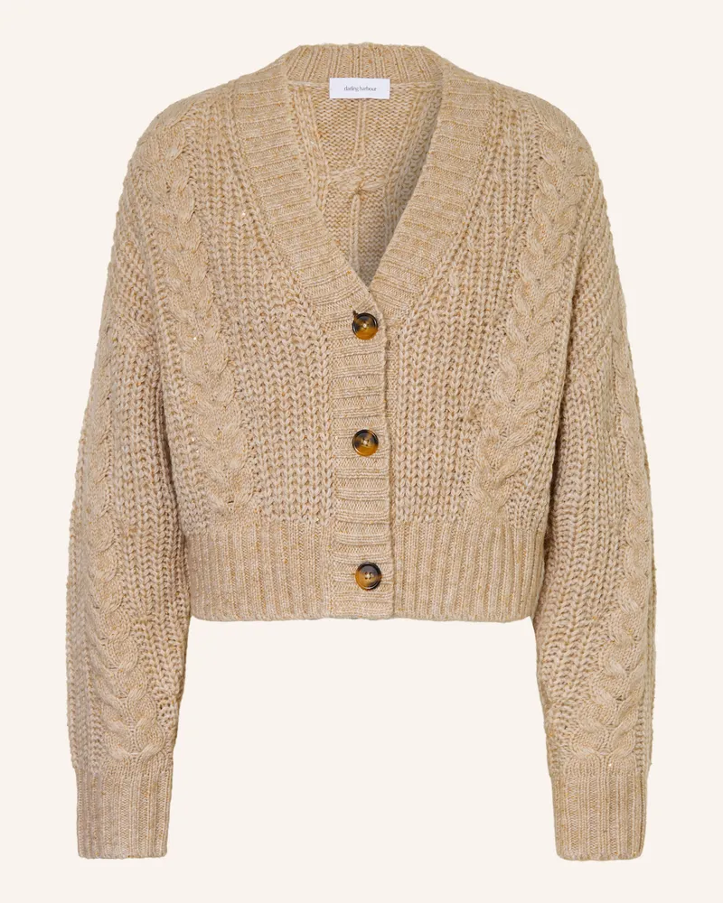 Darling Harbour Strickjacke Mit Pailletten beige Sand