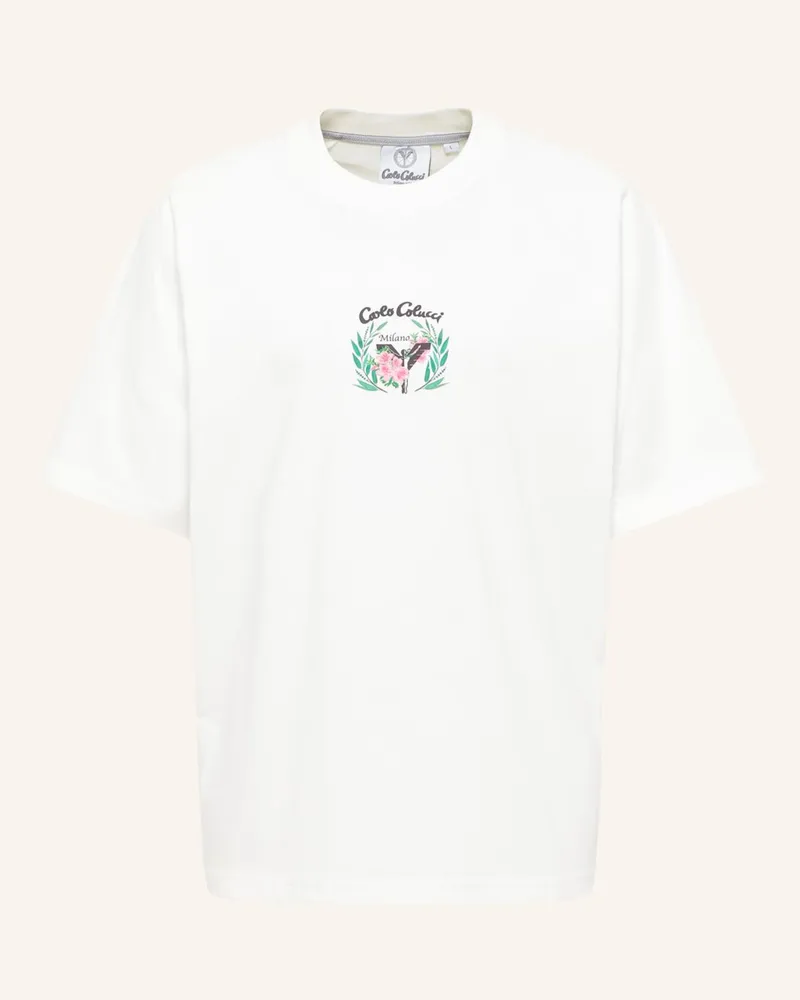 Carlo Colucci Oversize T-Shirt mit Backprint - Casa Colucci EGGER Weiss