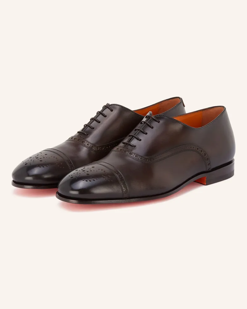 Santoni Schnürer GENTRY Dunkelbraun