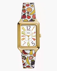 Fossil Uhr Willy Wonka x 2-Zeiger-Werk Limited Edition bedruckt Leder mehrfarbig Multi