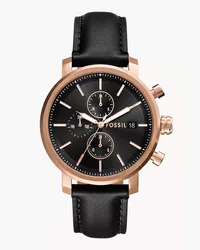 Fossil Uhr Rhett Multifunktionswerk Leder Schwarz