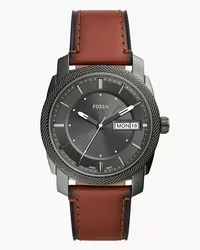 Fossil Uhr Machine 3-Zeiger-Werk Datum Leder Braun