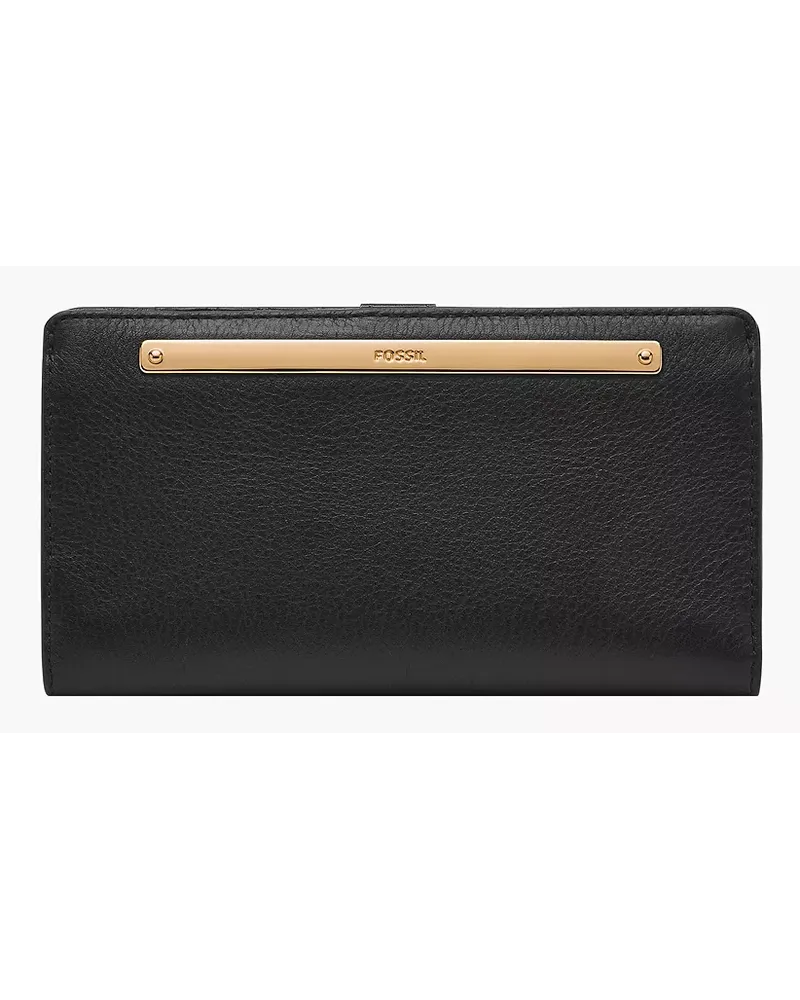 Fossil Bifold Liza flach Schwarz