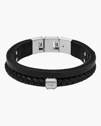 Fossil Armband Multi-Strands mehrreihig Leder Schwarz