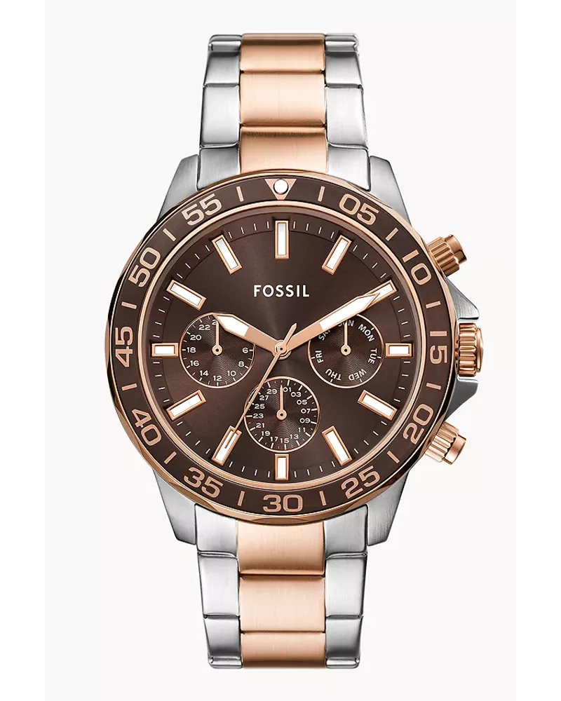 Fossil Uhr Bannon Multifunktionswerk Edelstahl Bicolor RoséGold