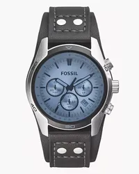 Fossil Herrenuhr Coachman Leder Schwarz