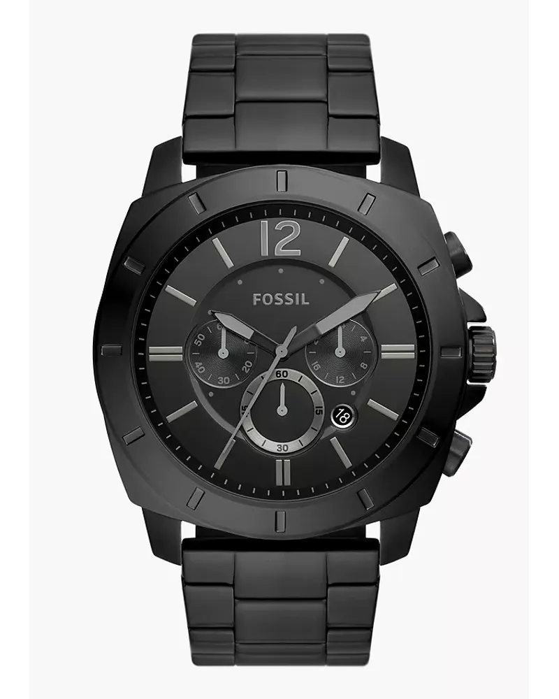 Fossil Uhr Chronograph Privateer Edelstahl Schwarz