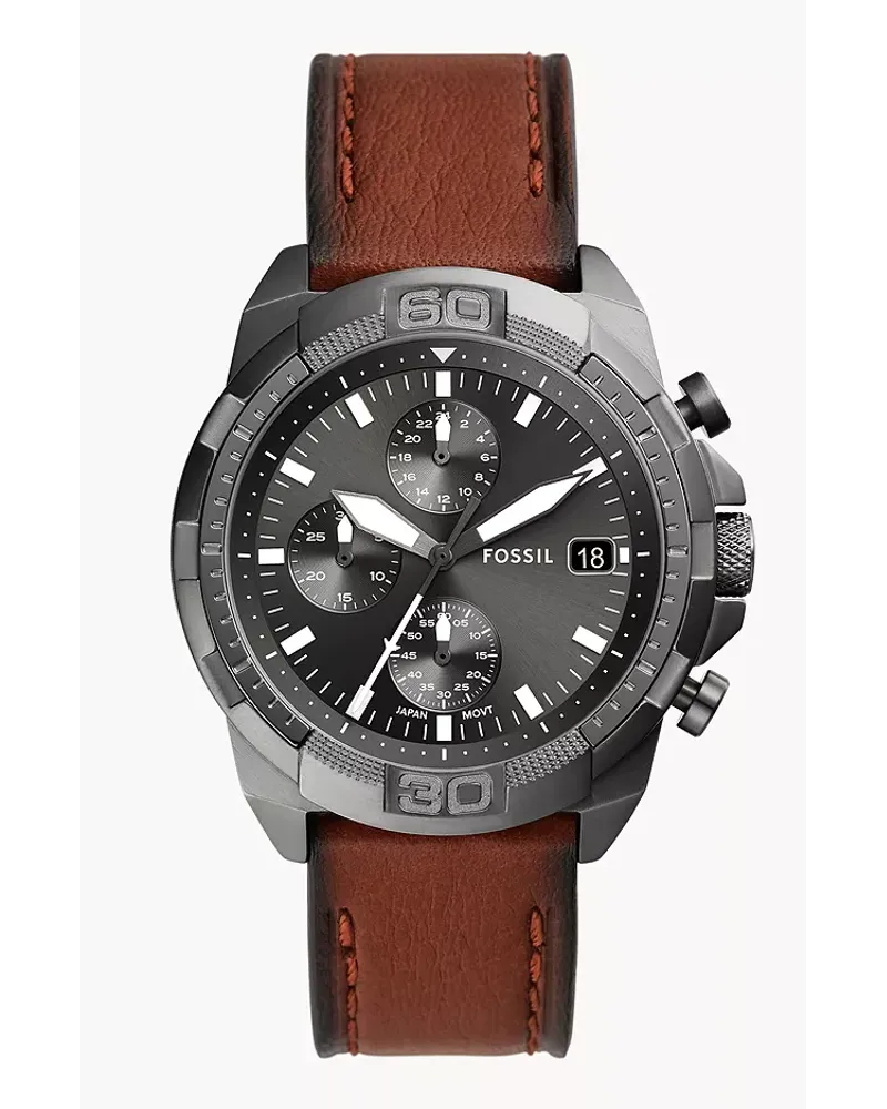 Fossil Uhr Chronograph Bronson LiteHide-Leder Braun