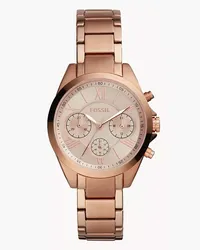 Fossil Damenuhr Modern Courier Midsize Chronograph Edelstahl Roségold