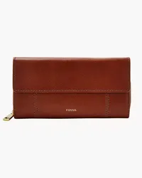 Fossil Geldbörse Jori - Flap Clutch Mittelbraun