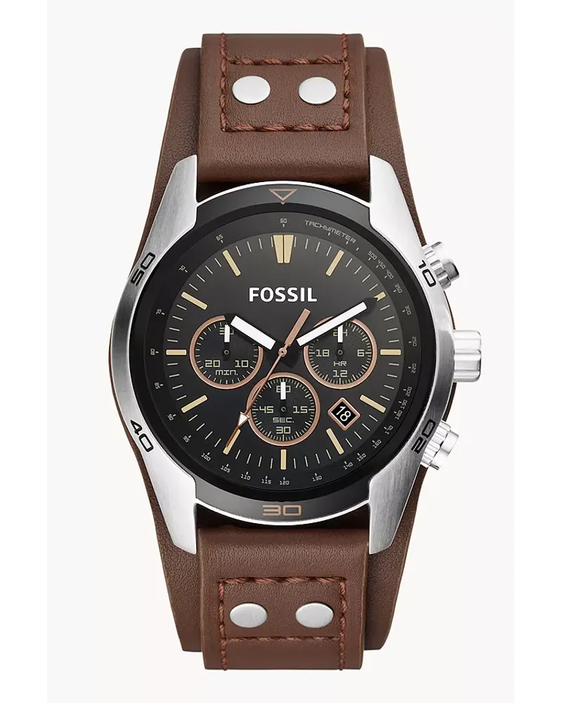 Fossil Herrenuhr Coachman Leder Braun