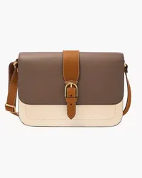 Fossil Large Flap Crossbody Zoey Putty-grau