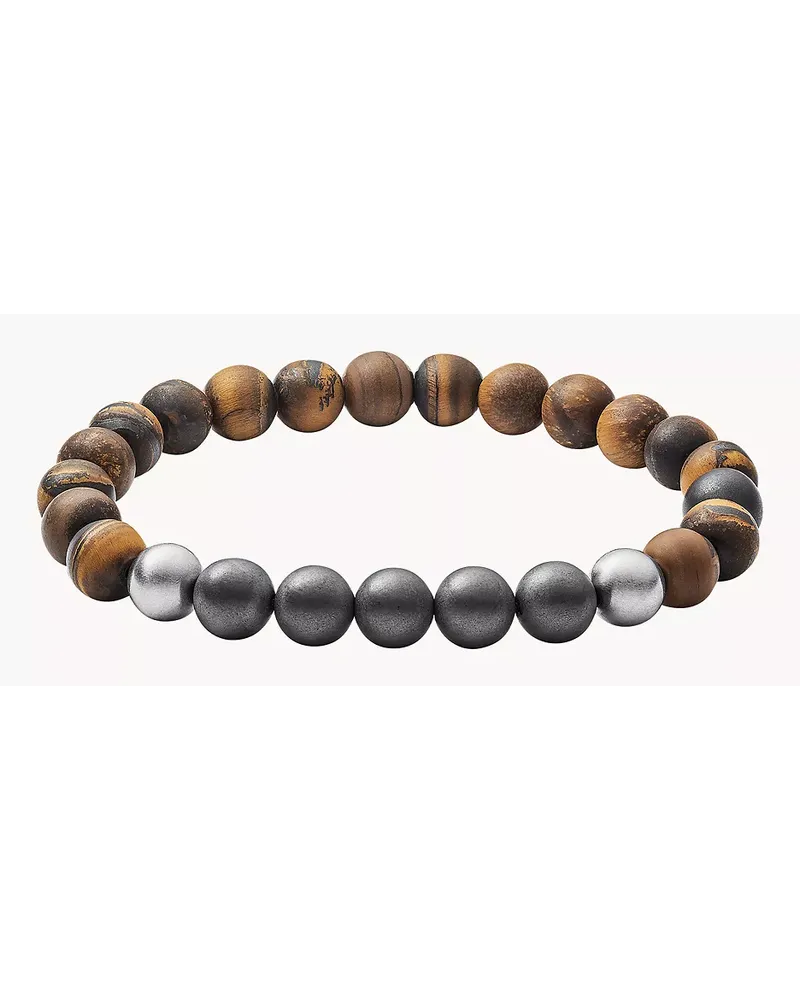 Fossil Armband Tiger's Eye Hematite and Steel Bracelet - Tigerauge Braun