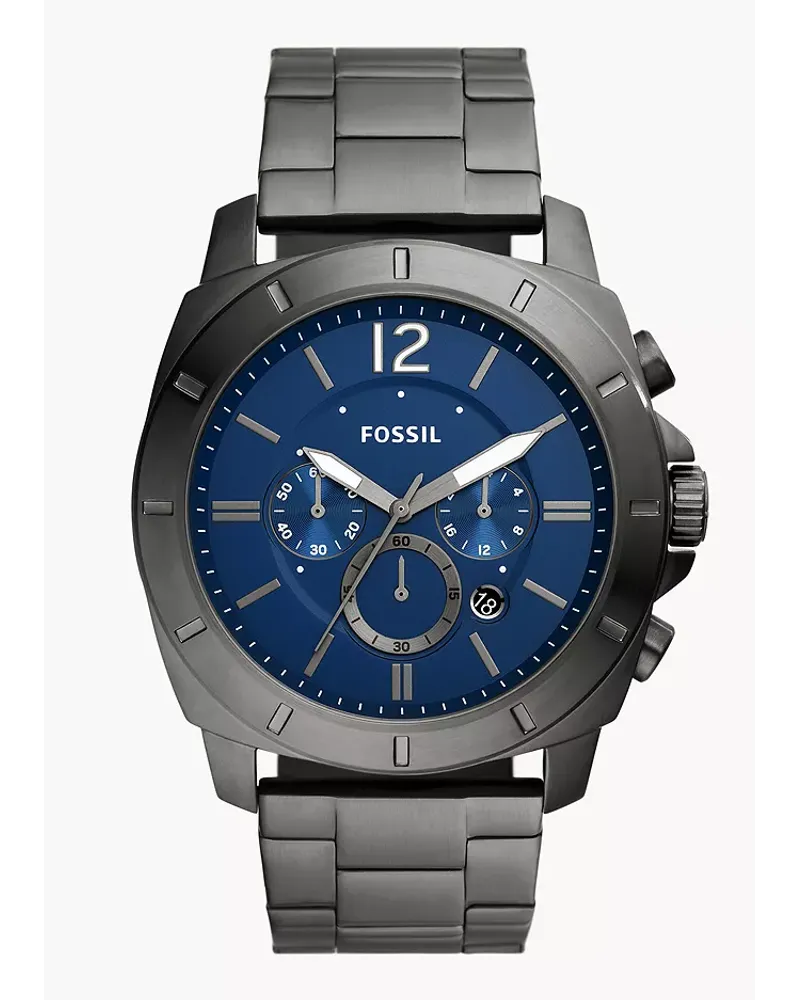 Fossil Uhr Chronograph Privateer Edelstahl rauch Grau