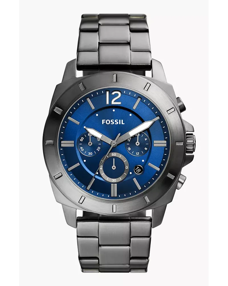 Fossil Uhr Chronograph Privateer Edelstahl rauch Grau