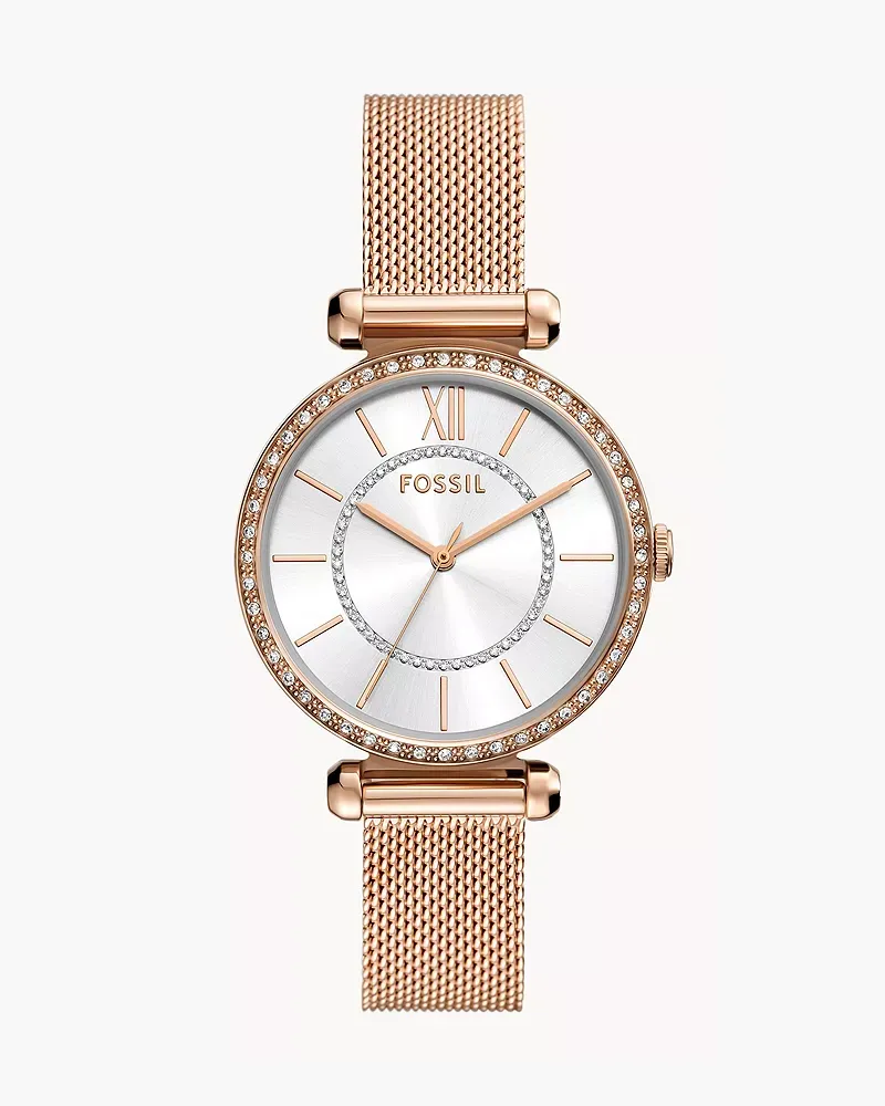 Fossil Uhr Tillie 3-Zeiger-Werk Edelstahl farben Roségold