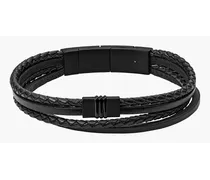 Armband Multi-Strand Black Leather